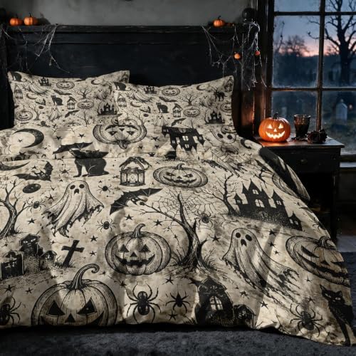 Halloween Duvet Cover Full Size, Soft Microfiber