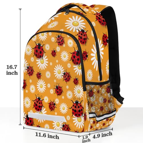 Daisy Kids Backpack for Boys Elementary Primary Middle School Bags, Ladybird Back to School Gifts with Tablet Sleeve Large Compartment2