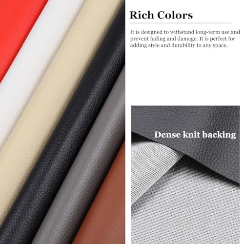 Faux Leather Sheets Soft Leather Fabric Upholstery Faux Leather Material 0.5mm Pleather Marine Vinyl Fabric for Sofa,Car Seat,Furniture Sew,Cover,DIY Project (1yard, Black) - Thumbnail 5