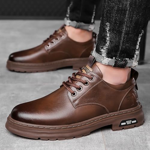 Men's Casual Loafers Non Slip Low Top Loafers Comfortable Walking Leather Sneakers Mens Flat Dressy Shoes Supple Business Formal Shoes for Men Daily Work Shoe Durable Sole3