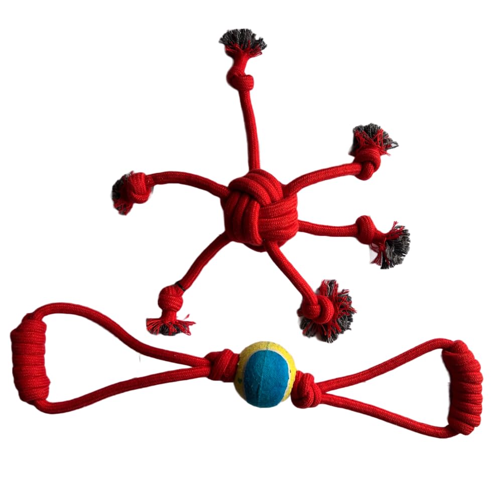 Chullbull Pet Products Interactive Rope Play Toys for Puppy of Medium and Large Breed, Durable,Washable Toy for Dog, for Small to Medium Dogs, Set of 2 Chew Teething Rope Toys for Playing (B0CWZ8L5QZ) Amazon Price History, Amazon Price Tracker