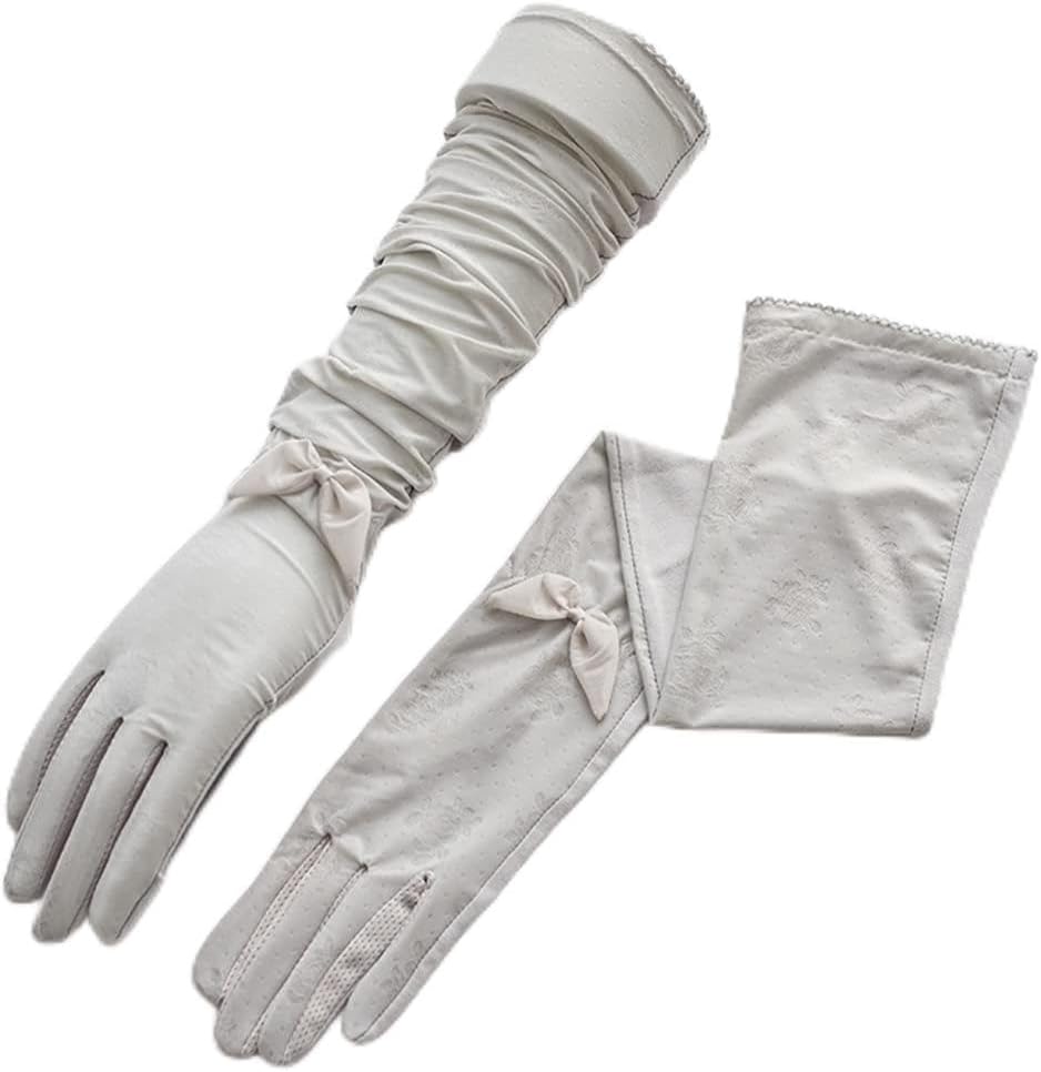 HBJWOV Long Ice Silk Lace Gloves Women's Driving Arm Sleeve Sleeve Sleeve Arm Sleeve Thin Section