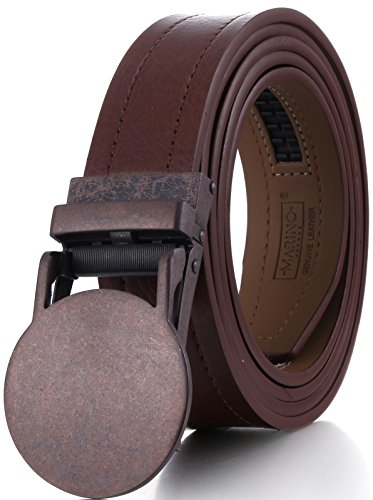 Image of Marino Men's Comfort Click Ratchet Belt Casual Leather Belt for Men - Automatic Linxx Buckle, 1 3 /8 inch Wide - Elegant Gift Box