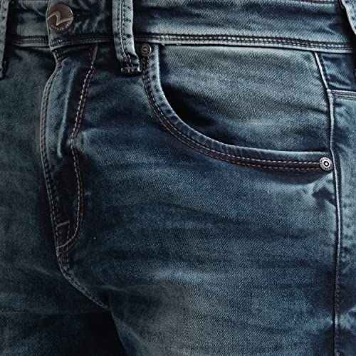 Image of Spykar Men's Kano Slim Fit Mid-Rise Jeans (Ankle Length)