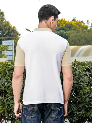 Image of Thomas Scott Men's | Color Blocks | Solid | Ribbed Sleeves | Polo Spread Collar | Button Closure | Tshirts for Men