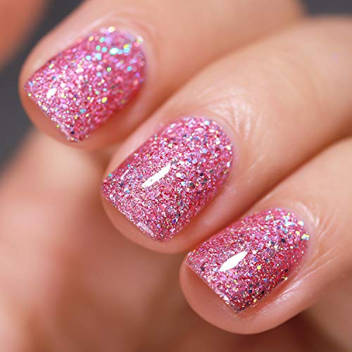 FANZEST Glitter Gel Nail Polish Led UV Sparkle Nail Gel Polish Colors Nail Art Manicure Kit (Diamond pink)