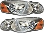Evan-Fischer Headlight Set Compatible with 2004-2006 Chrysler Sebring Left Driver and Right Passenger Side Halogen With bulb(s)