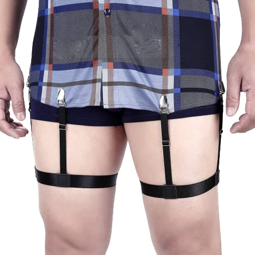 New Variety Store™ Shirt Holder 1 Pair Shirt Stays Men's Shirt Holder Tightener To Keep Shirt In The Trousers Shirt Holder Thigh Black Color-picture-11