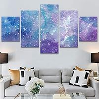 SIGNWIN 5 Panel Canvas Wall Art Modern Art Abstract Contemporary Edgy Mixed Media Multicolor Patterns for Home Decorations Ready to Hang - 60