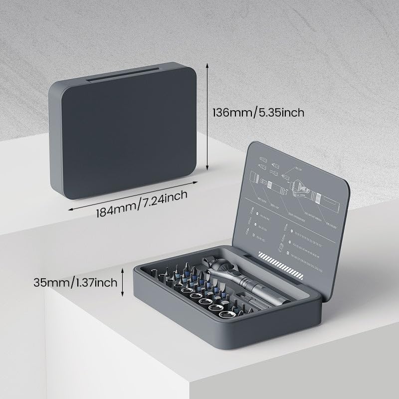 Set di cacciaviti magnetici 40 in 1 con impugnatura a cricchetto staccabile, rotazione di 180°, set di cacciaviti a cricchetto per riparazione elettrica, automobilistica, meccanica, bicicletta, mobili