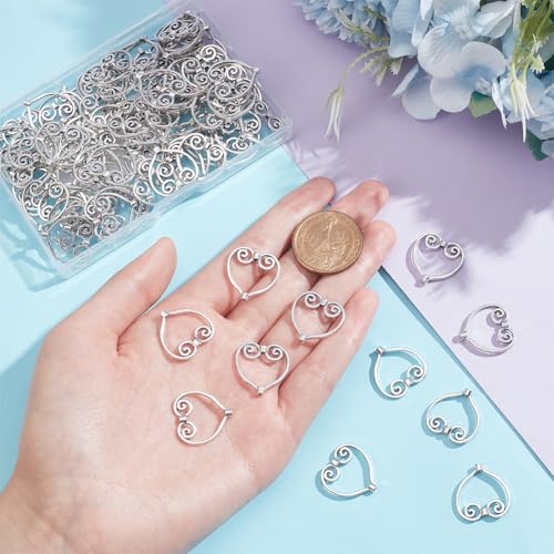 NBEADS 100 Pcs Heart Bead Frame - Image 3