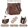 Kasgo Sac Bandoulière Femme, Élégant Antivol Sac à Main Femmes Bandoulière en Cuir PU Poches Multiples Sac Besace Femme avec 2 Sangles Amovibles et Réglables pour Voyage Travail Quotidien Marron #3