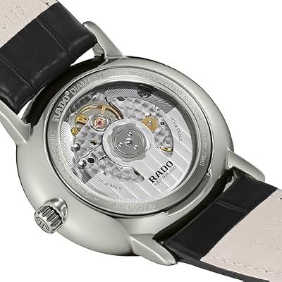 Rado - DiaMaster Thinline Automatic - Men - Swiss - Platinum CeramosTM case - Sapphire Crystal Dial - Black Leather Strap - 72 Hours Power Reserve - Automatic - 41 mm