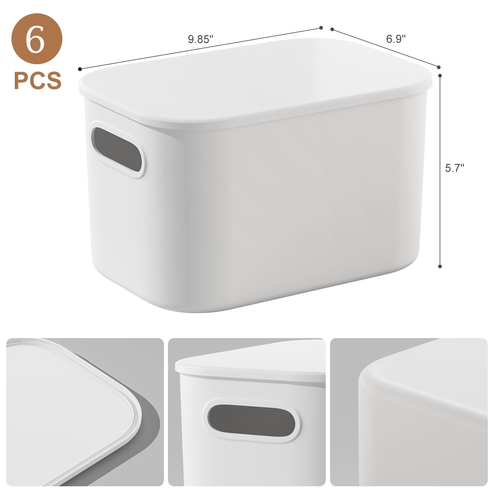 Lot De 6 Bacs De Rangement Empilables En Plastique Avec Couvercles Pour Vis Et Outils De Garage~p132165406