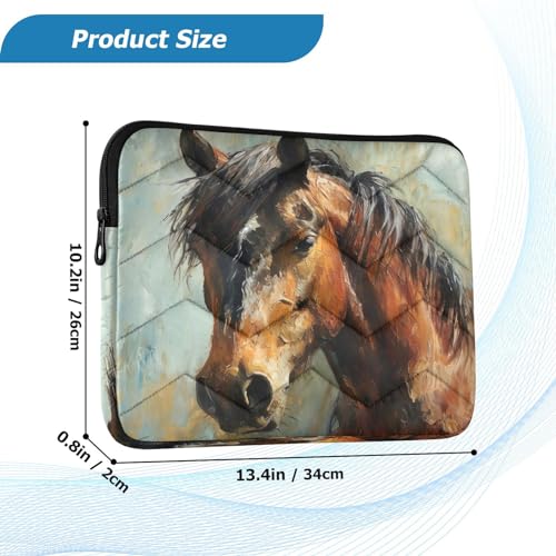 Funda para portátil de 13-14 pulgadas impermeable con diseño de caballo miniatura 3