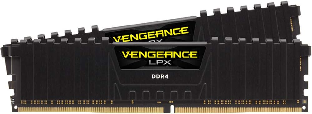 Corsair CMK32GX4M2B3200C16 Vengeance LPX 32 GB (2 x 16 GB) DDR4 3200 MHz C16 XMP 2.0 High Performance Desktop Memory Kit - Black