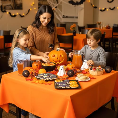 Image of sancua Rectangle Tablecloth, 54 x 108 Inch, Orange