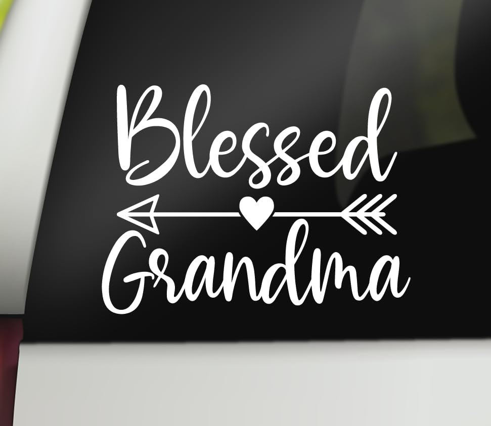 "Blessed Grandma" Vinyl Decal - White Bumper Sticker For Cars & Windows