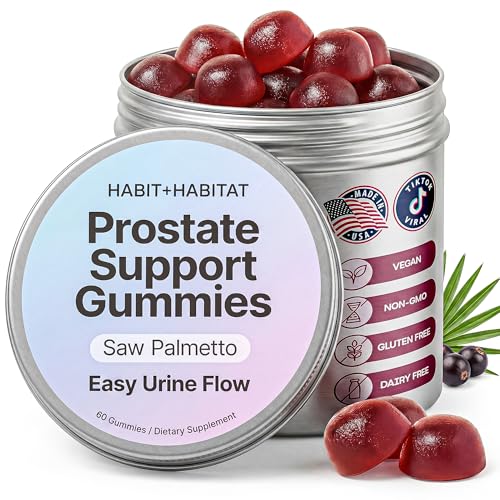 Habit + Habitat Prostate Health Gummies for Men & Women with Saw Palmetto & Lycopene - Prostate Supplements Urinary Support 9-in-1 Formula Vegan Gluten-Free Non-GMO - 60 Gummies 30 Day Supply
