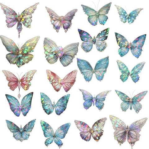 160 Pcs Holographic Butterfly Stickers Cover