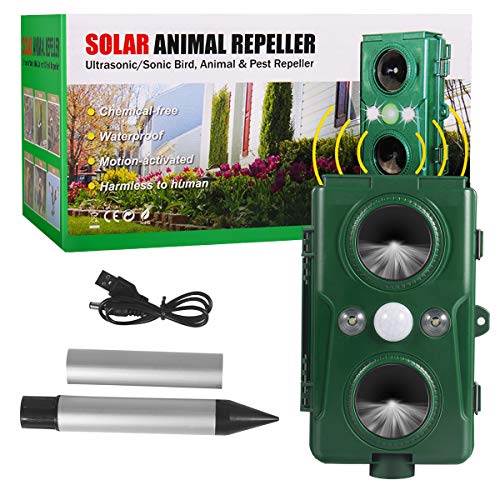 Clever sprouts Dog Cat Repellent, Ultrasonic Animal Repellent with Motion Sensor and Flashing Lights Outdoor Solar Powered Waterproof Farm Garden Yard Repellent, Cats, Dogs, Foxes, Birds, Skunks, Rod - Thumbnail 6