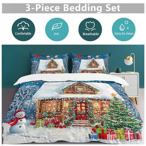 Ropa de cama de Papá Noel con funda nórdica infantil suave de microfibra 6