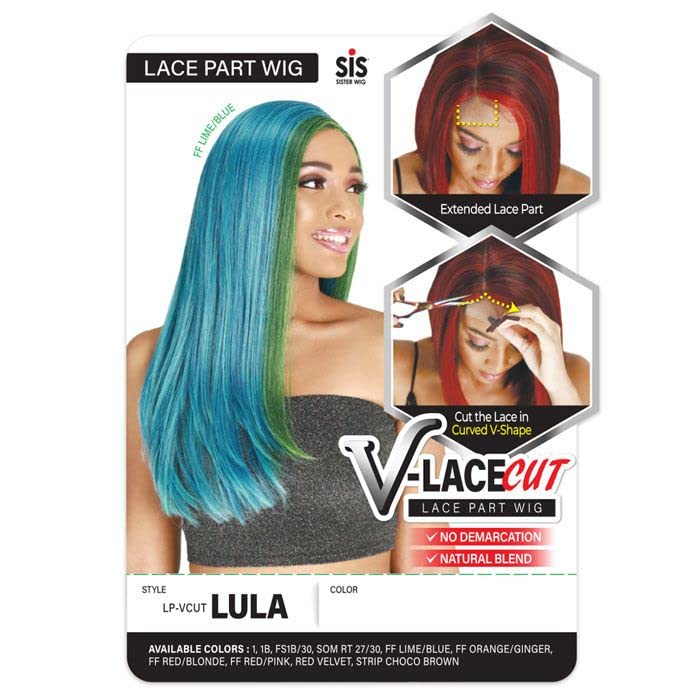 Zury Sis V-Lace Cut Synthetic Hair Wig - LULA (Color:FS 1B30)