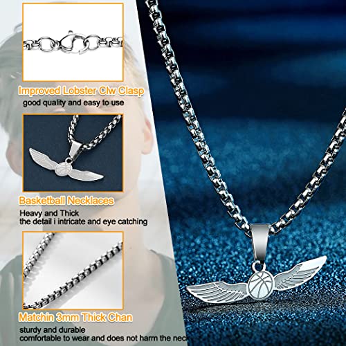 LUTAKU Gioielli da uomo con palline da basket