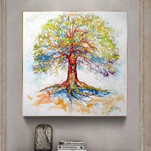 Tableau arbre de vie abstrait pour salon : créez une ambiance sereine et moderne
