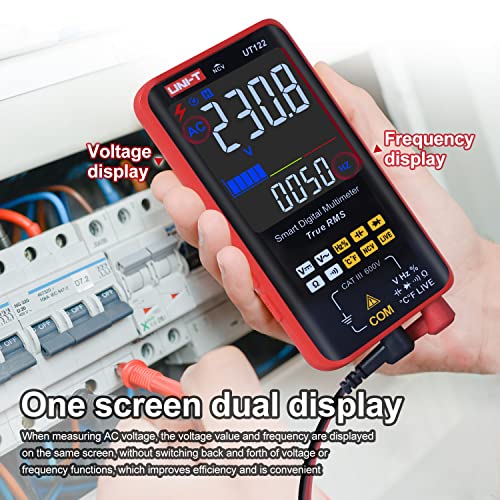 Image of UNI-T UT122 Smart Digital Multimeter Rechargeable Voltmeter Auto-Ranging Electrical Tester Measures DC /AC Voltage Resistance Continuity Capacitance Temperature Frequency NCV True TRMS
