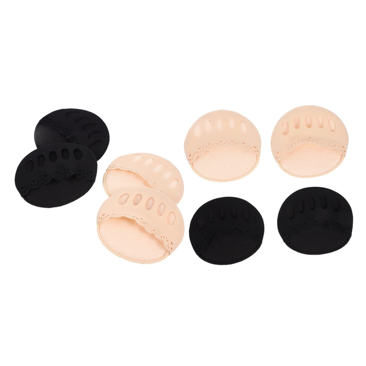 SHERCHPRY 4Pairs Summer Toe Socks for Women Skid Half Palm Design Invisible Forefoot Socks for High Heels Casual Shoes Breathable Elastic Fashion Footwear Nude