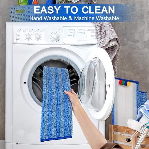 Image of 15 Pack Replacement Microfiber Mop Pad - Universal 17-18 inch Heavy Duty Reusable Refill - Thick Commercial Cleaning Pad for Wet & Dry Use - 18in Flat Mop Head (Trapezoid)