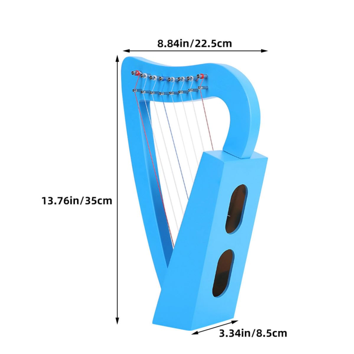 Housoutil Lira Classica a 8 Corde in Legno Portatile e Leggera, Strumento Musicale per Principianti Adulti, per Piccoli Spettacoli e Riunioni Familiari