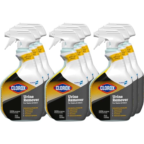 cloroxpro urine remover for stains and odors automatic toilet cleaner 32 ounce spray bottle pack of 9 - 31036