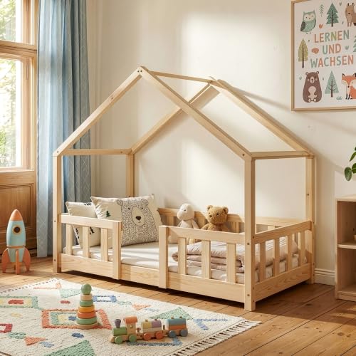 [en.casa] Kinderbett Treviolo 70x140 cm Holzfarben