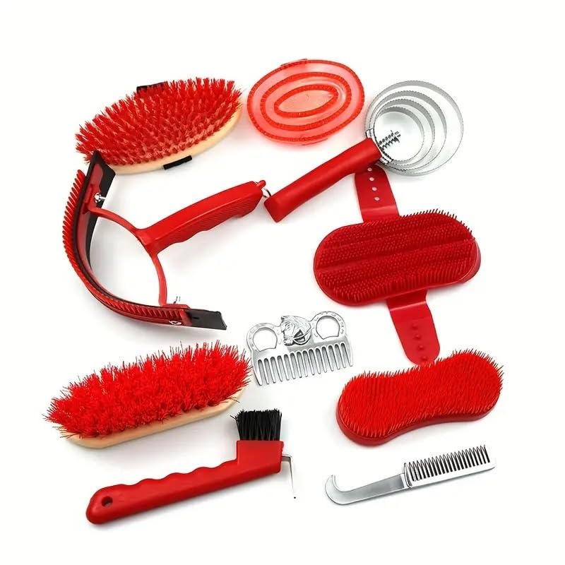Ten-piece Horse Cleaning Supplies Set, Horse Comb and Brush Set, Stable Supplies Set, Special Bag Packaging