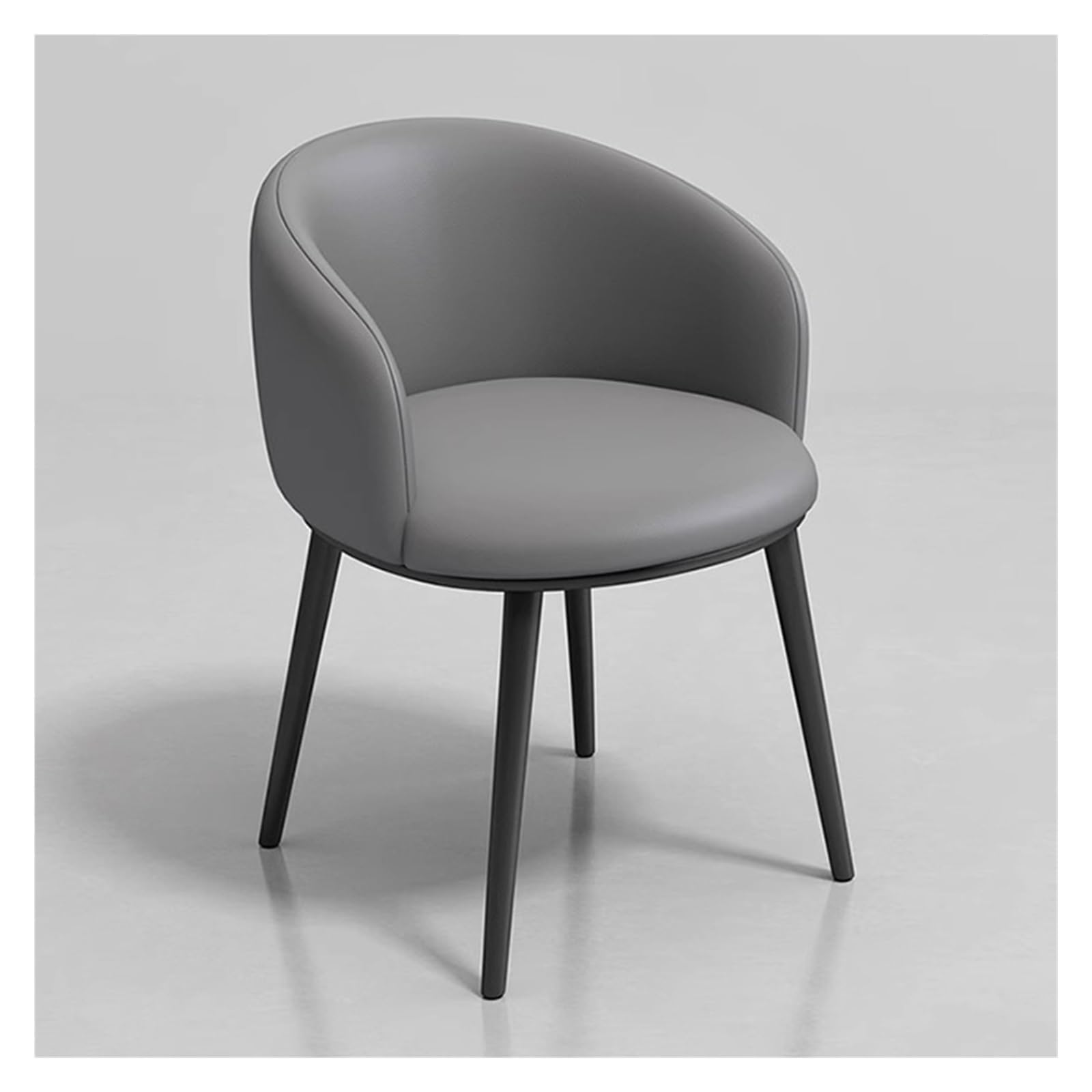 Fauteuil d'appoint similicuir résistant assise rembourrée grise