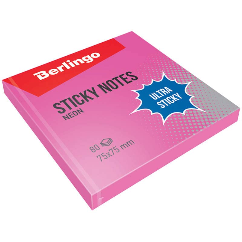 Berlingo Bloc De Notes Adhésives, 75 X 75 Mm, Lot De 12 Blocs, 100