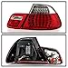 ACANII - For 2004-2006 BMW E46 325Ci 330Ci M3 2-Door Coupe Red Clear LED Tail Lights Brake Lamps Pair Set Left+Right