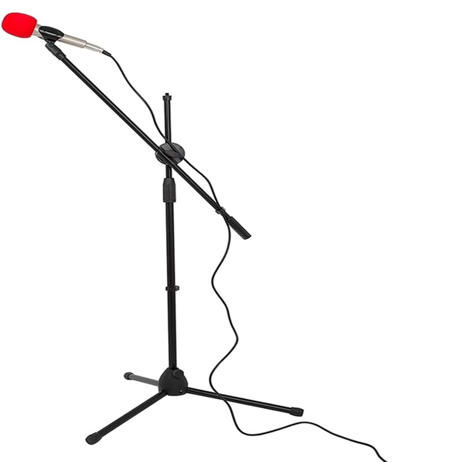 Soporte de trípode for micrófono con brazo oscilante, soporte Clip for ajustable, escenario desmontable para Actuación Canto