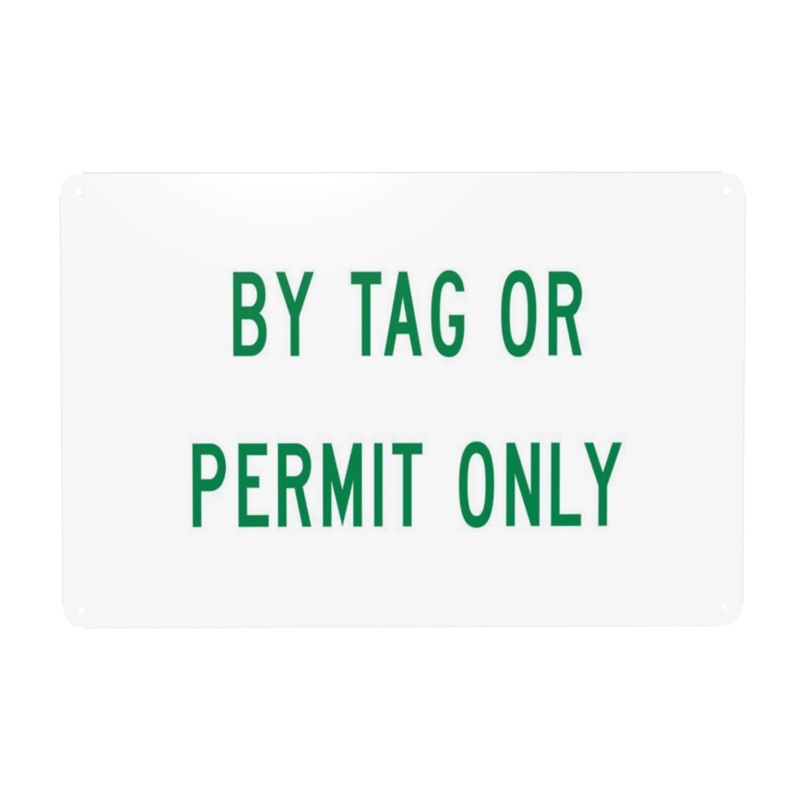 SMAZDFXX Handicap Parking Sign, By Tag Or Permit Only Metal Signs, Cautions Security Tin Sign, Safety Warning Signs, Street Business Wall Decor 5.5"x8"