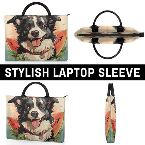 Watermelon Cute Dog Watercolour Laptop Sleeve with Handle Waterproof Computer Carrying Case4