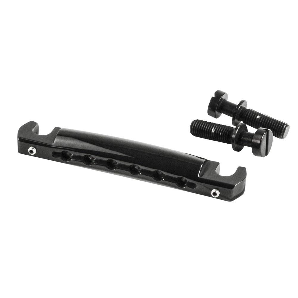 Kluson USA Aluminum Or Zinc Wraparound Tailpiece With Steel Studs - Aluminum - Black