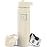IRON FLASK Camping & Hiking Hydration Flask with Straw, Wide Mouth Insulated Stainless Steel Sports Water Bottle - 22 oz Cashmere Cream