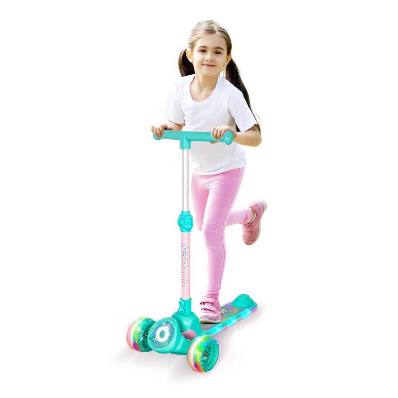 Nattork Scooter Kinder Roller, 3 Räder Kinderroller mit Breitem Rutschfestem Deck und T-Bar-Griff, Balance-Trainings-Roller mit Höhenverstellbarer für Kinder ab 3 Jahren, Maximale bis zu 100kg