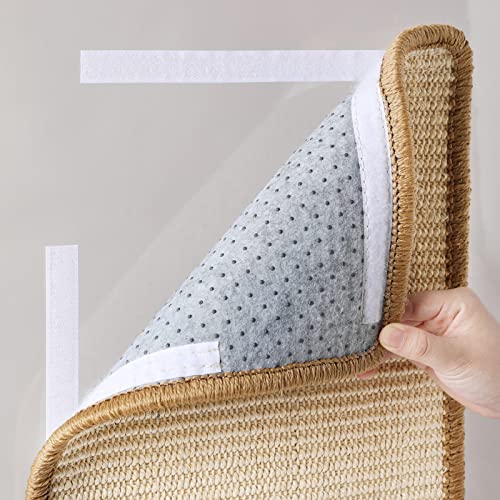 Image of FUKUMARU Cat Scratching Mat | 19.6 x 11.8 Inch Natural Sisal Cat Scratch Pad Mats for Indoor Cats | Horizontal Cats Wall Scratcher Kitten Floor Rug with Sticky Tape | Furniture Protector