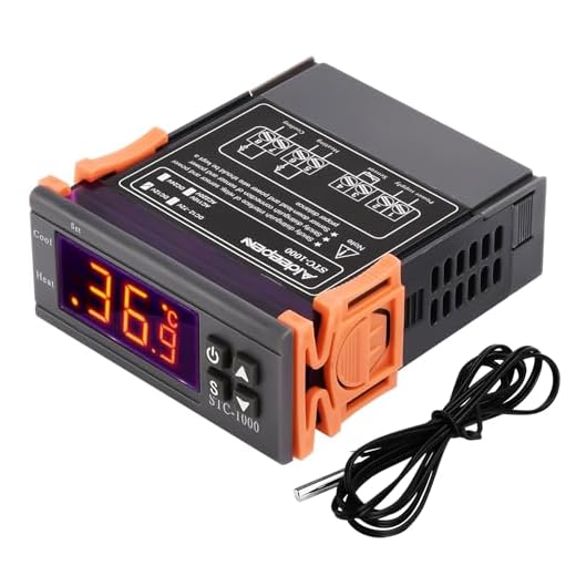 Aideepen Controlador de Temperatura, STC-1000 DC 12V Termostato Digital Multiusos con Sonda de Sensor NTC 10K de Salida de Relé 2 para Fermentación Congelador de Escotilla Calefacción