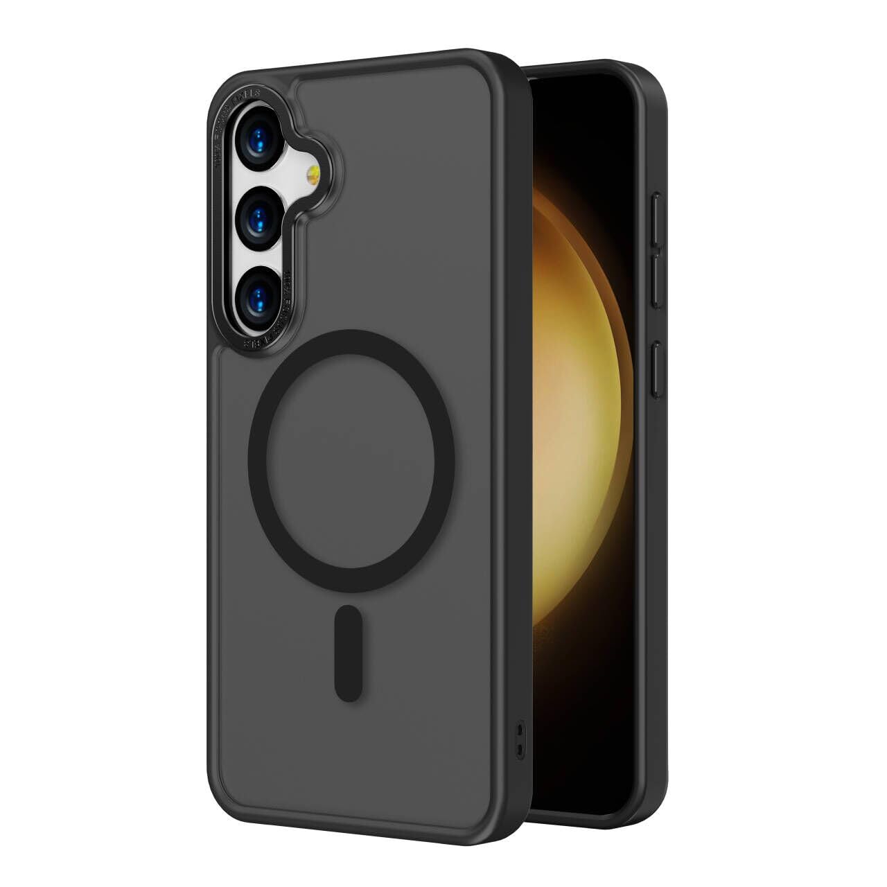 2NSPDRGNI Magnetic Case Compatible with Samsung Galaxy S24 Plus,Translucent Matte Back Non-slip Phone Cover Protective Shockproof,Black