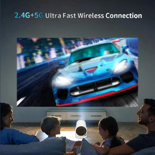 Image of Novel Cast Projector, Novel Cast Book Projector, 4k HD Screen Low Noise, Mini Portable Projectors, 130 inch Display with Auto Correction, 180 Flip, Wifi 5 & Android 11, Lightweight (White)