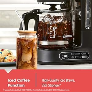 Blackdecker split brew 12 cup digital coffee maker cm0122 iced or hot coffee programmable quick touch 4 hour keep warm  urban country home decor